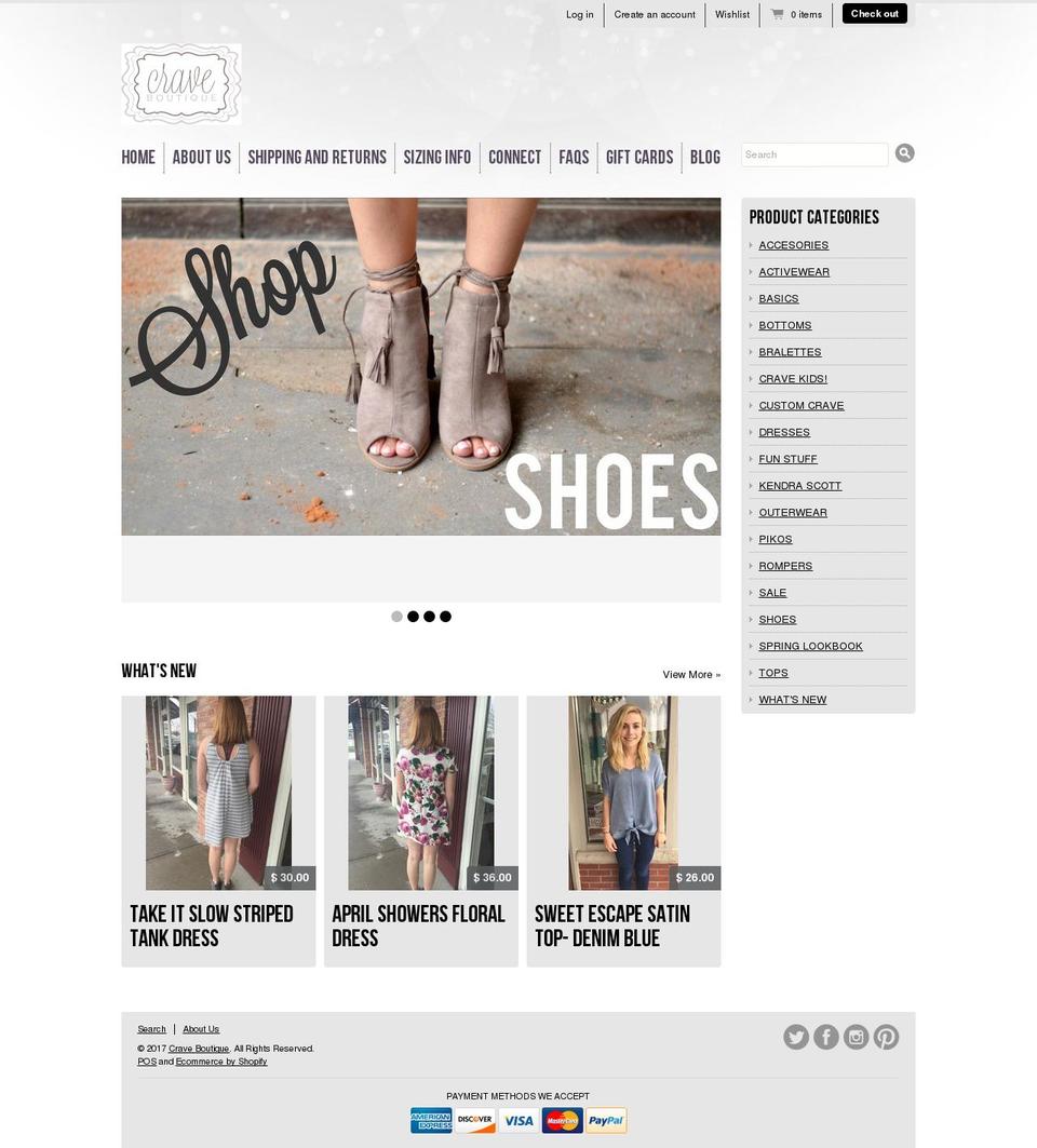 shopcravenow.com shopify website screenshot