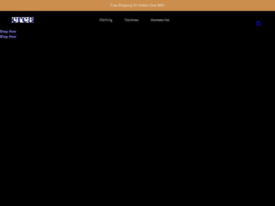shopcre8.com shopify website screenshot