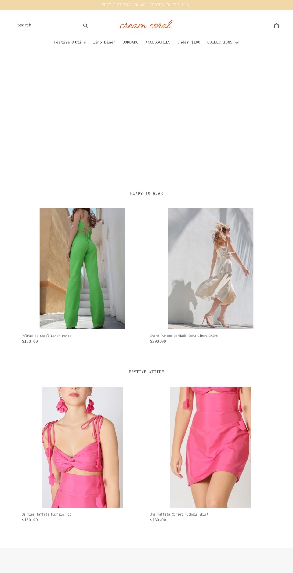 shopcreamcoral.com shopify website screenshot