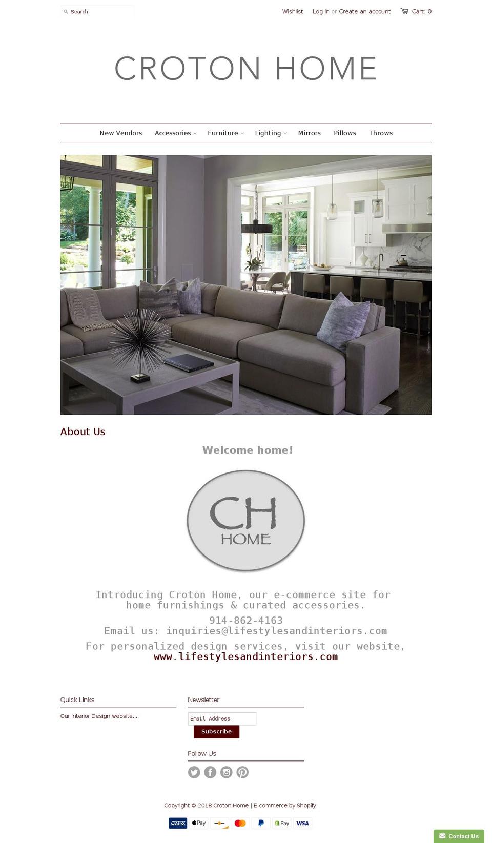 shopcrotonhome.com — Shopify storefront screenshot