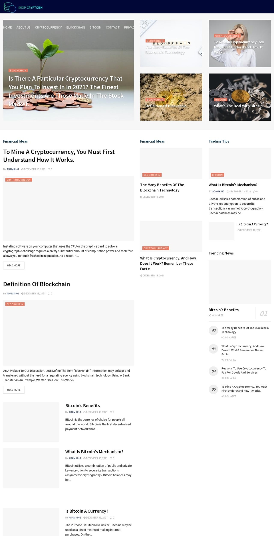 shopcryptoish.com — Shopify storefront screenshot