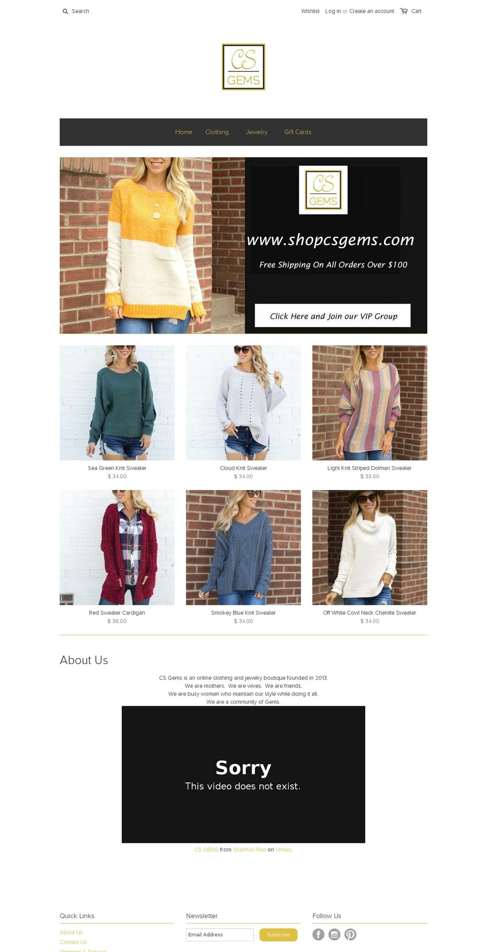 shopcsgems.com shopify website screenshot