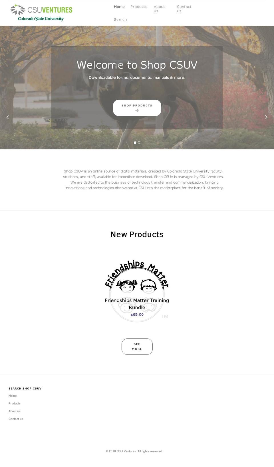shopcsuv.org shopify website screenshot