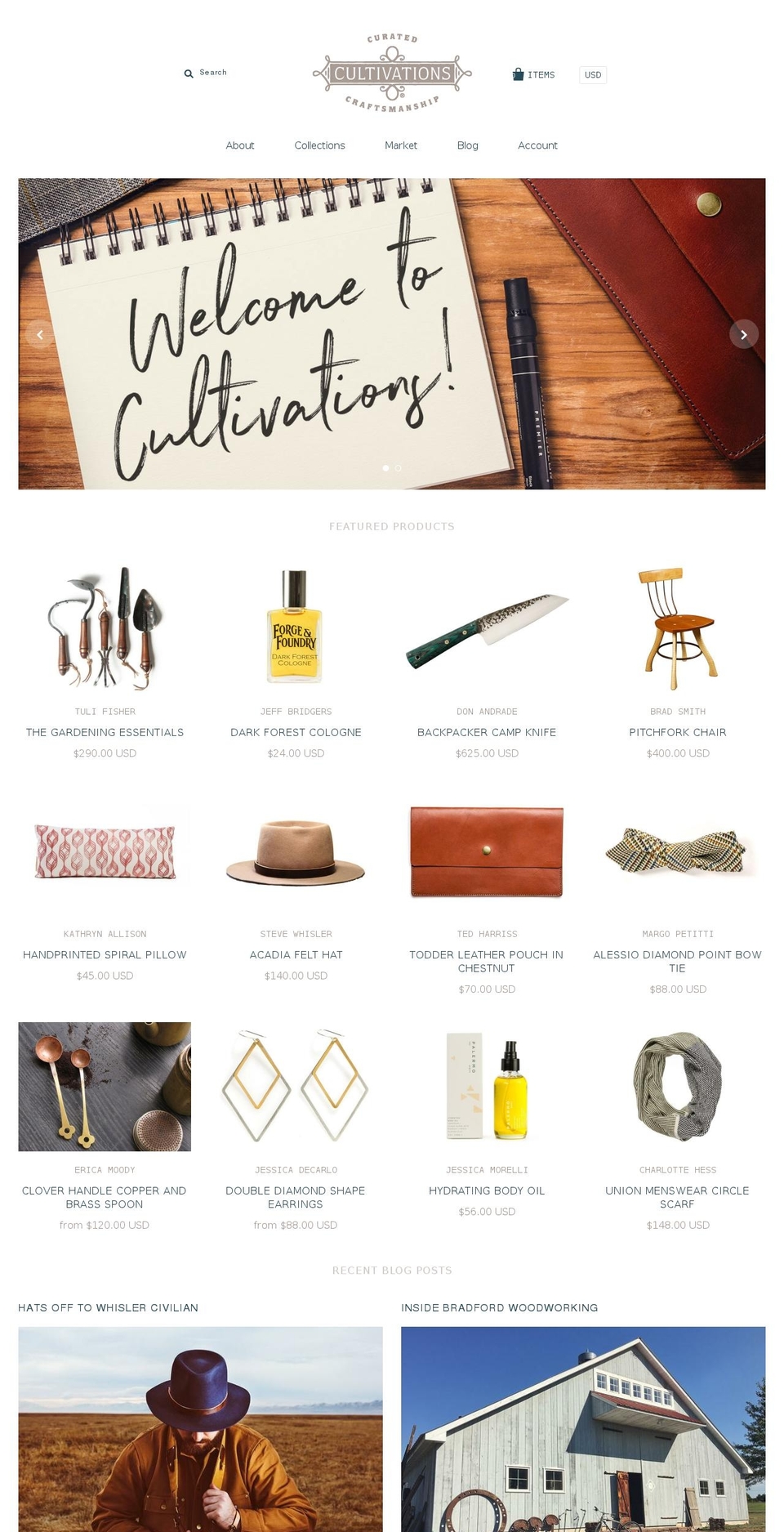 shopcultivations.com shopify website screenshot