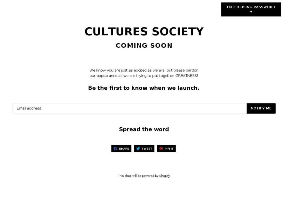 shopculturesociety.com — Shopify storefront screenshot