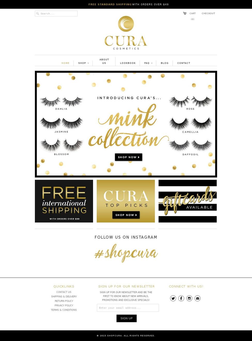shopcura.com shopify website screenshot