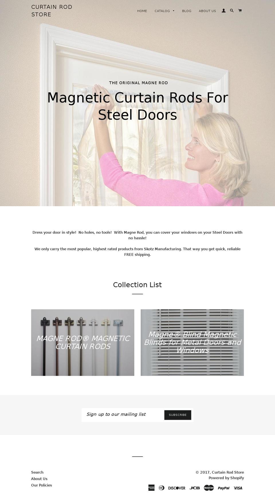 shopcurtainrods.com shopify website screenshot
