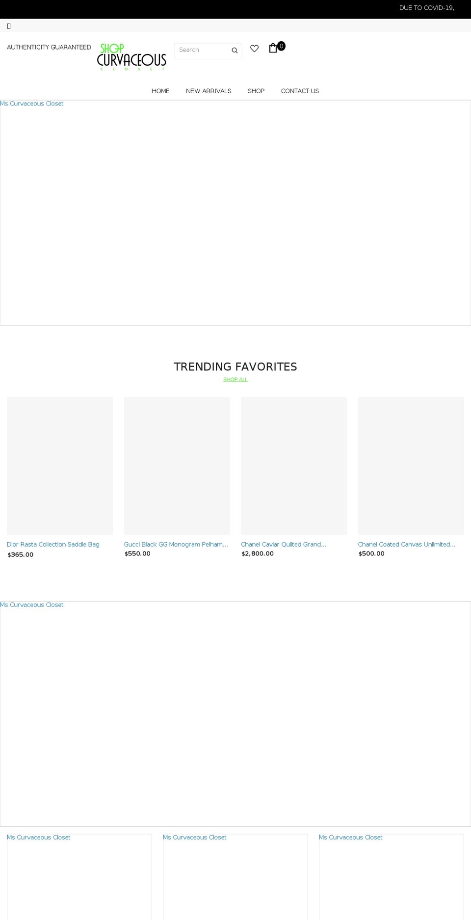 shopcurvaceouscloset.com — Shopify storefront screenshot