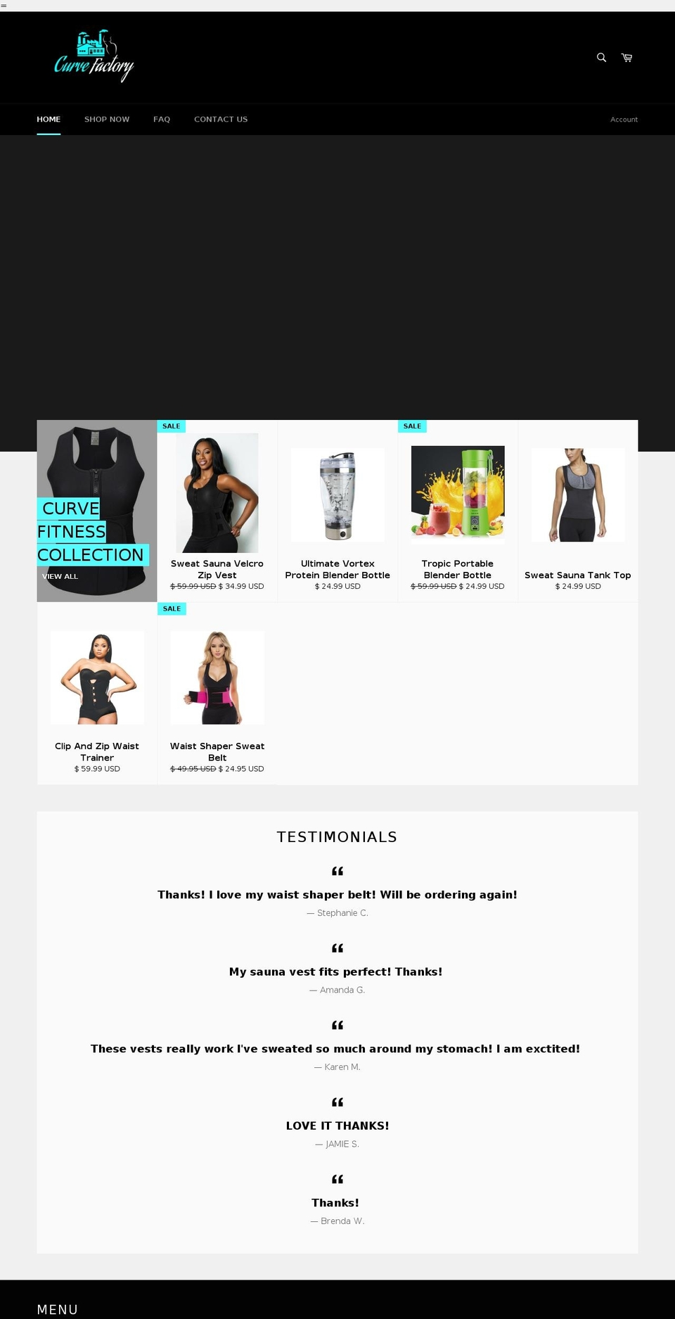 shopcurvefactory.com shopify website screenshot