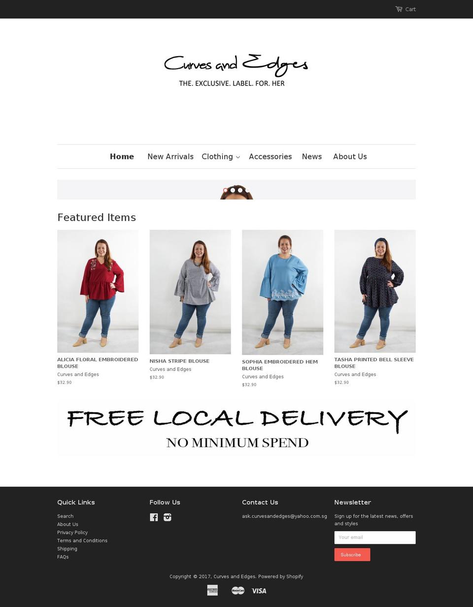 shopcurvesandedges.com shopify website screenshot