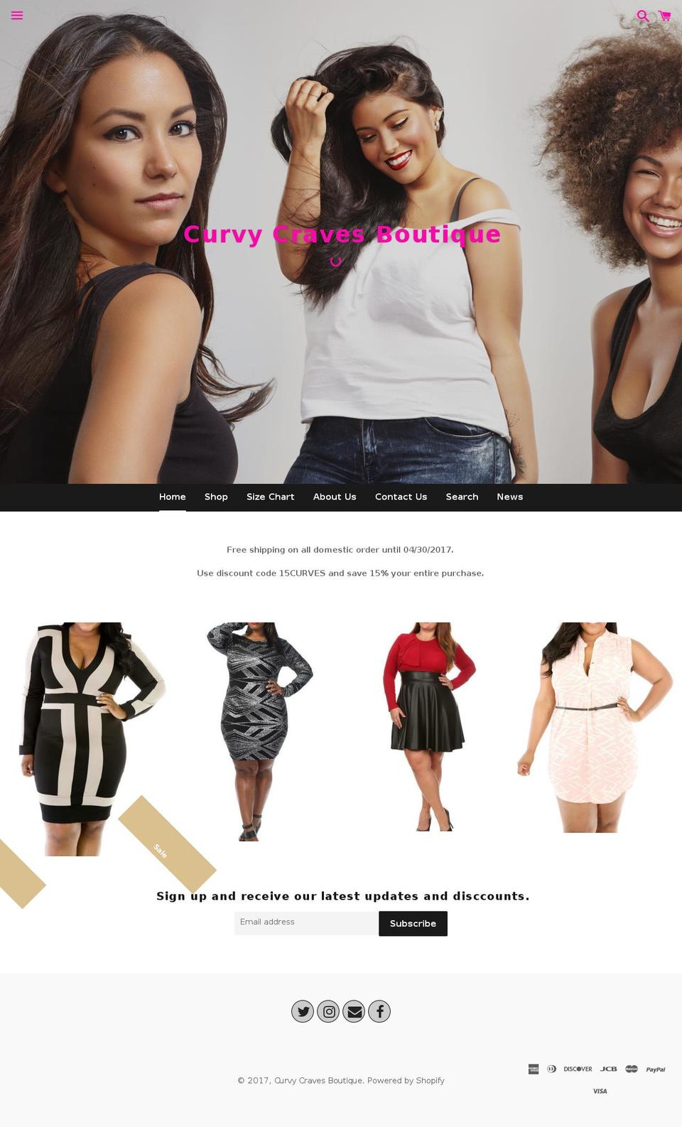 shopcurvycraves.com shopify website screenshot