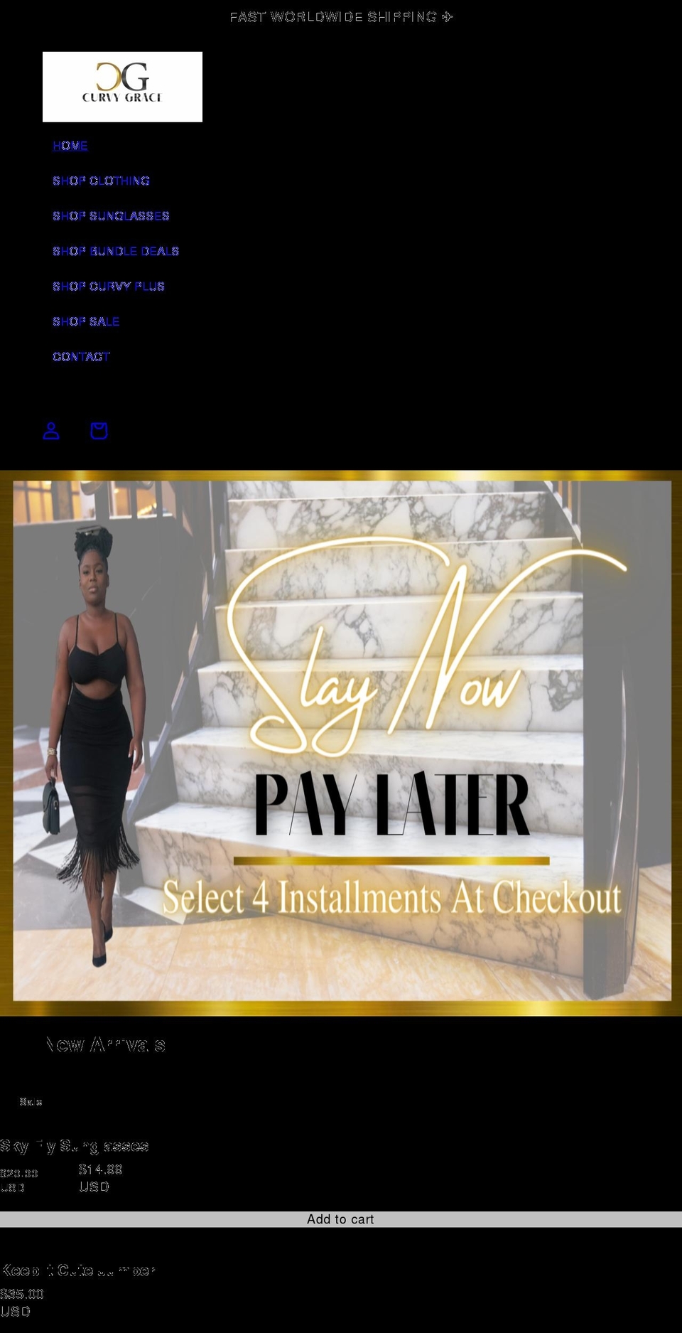 shopcurvygrace.com shopify website screenshot
