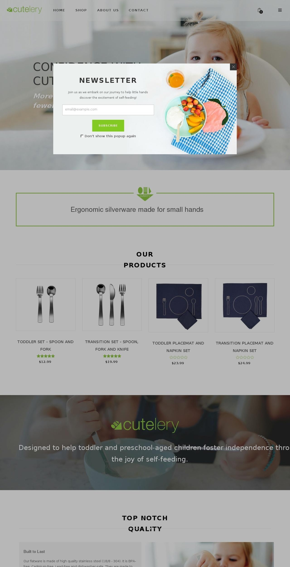 shopcutelery.com shopify website screenshot