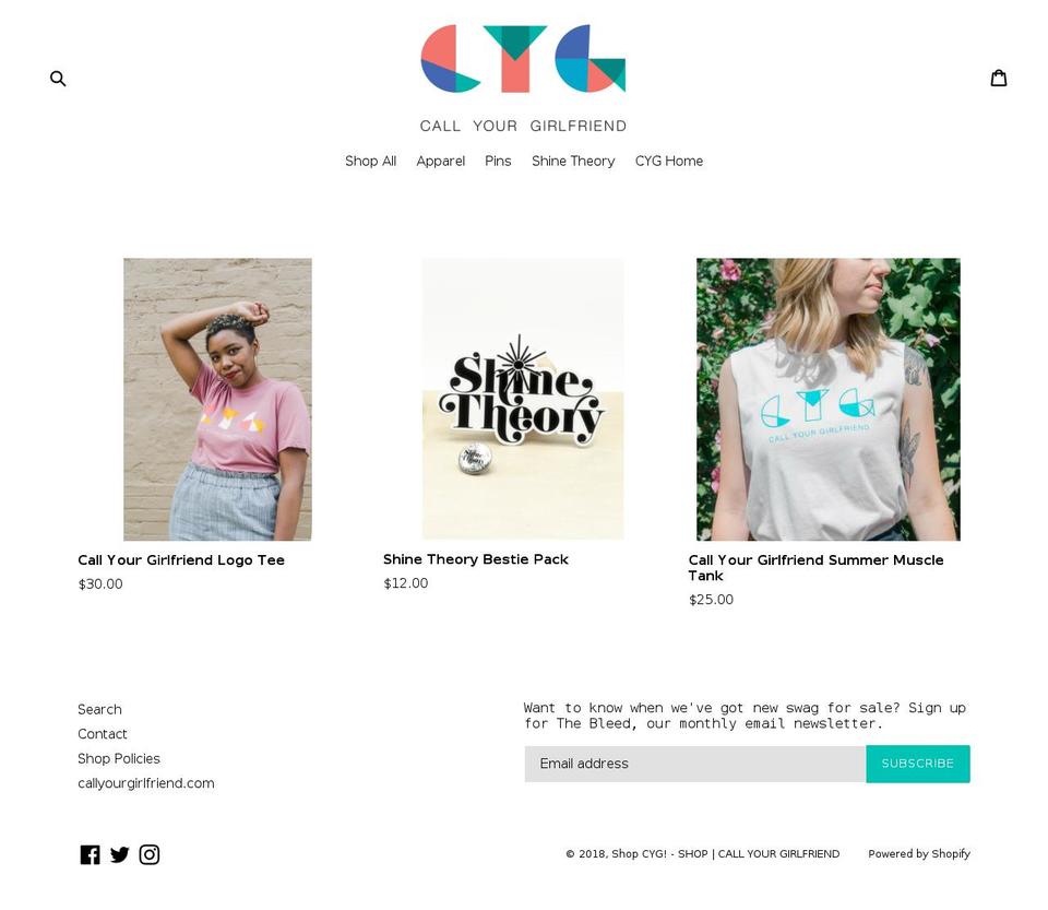 shopcyg.com — Shopify storefront screenshot