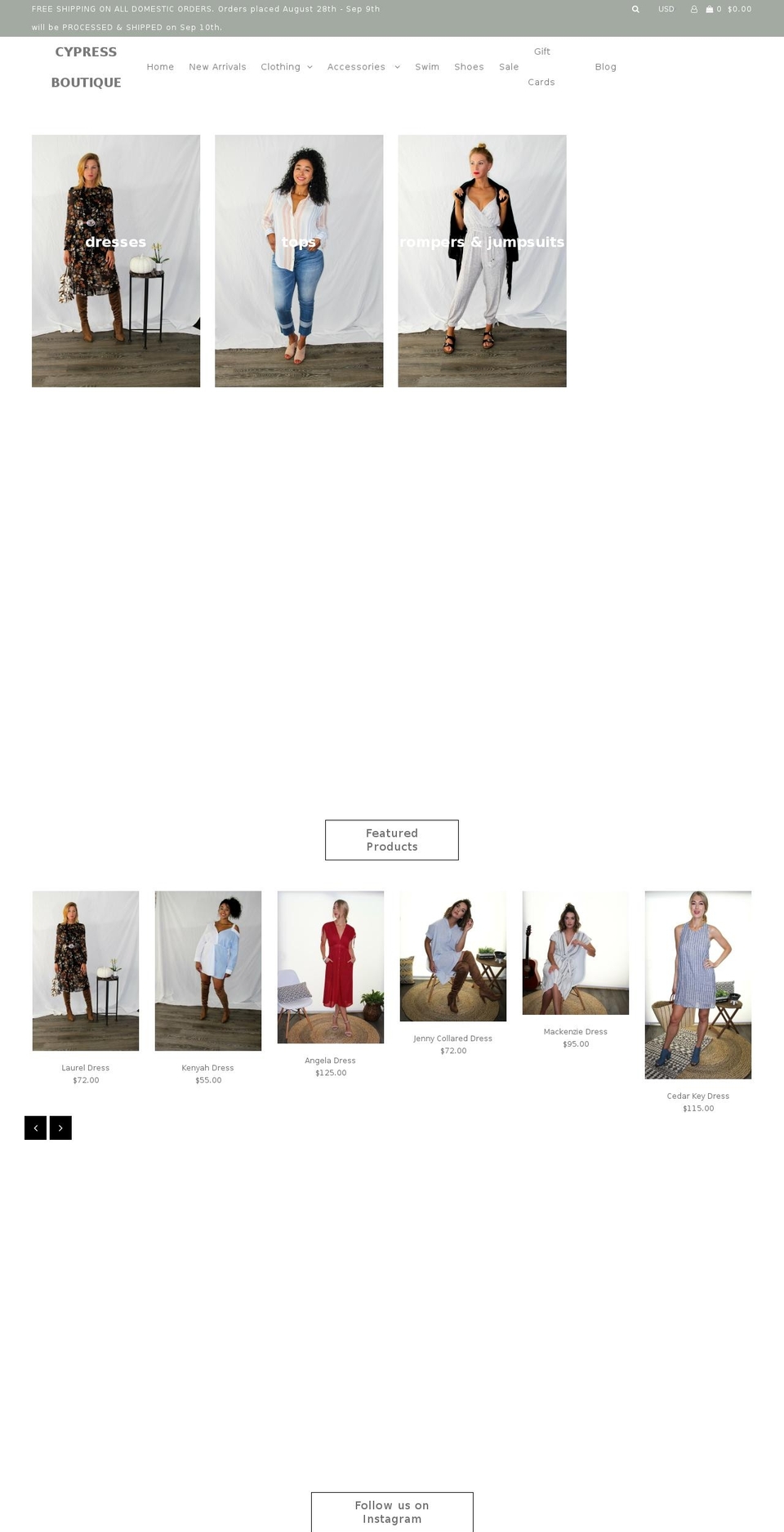 shopcypressboutique.com shopify website screenshot