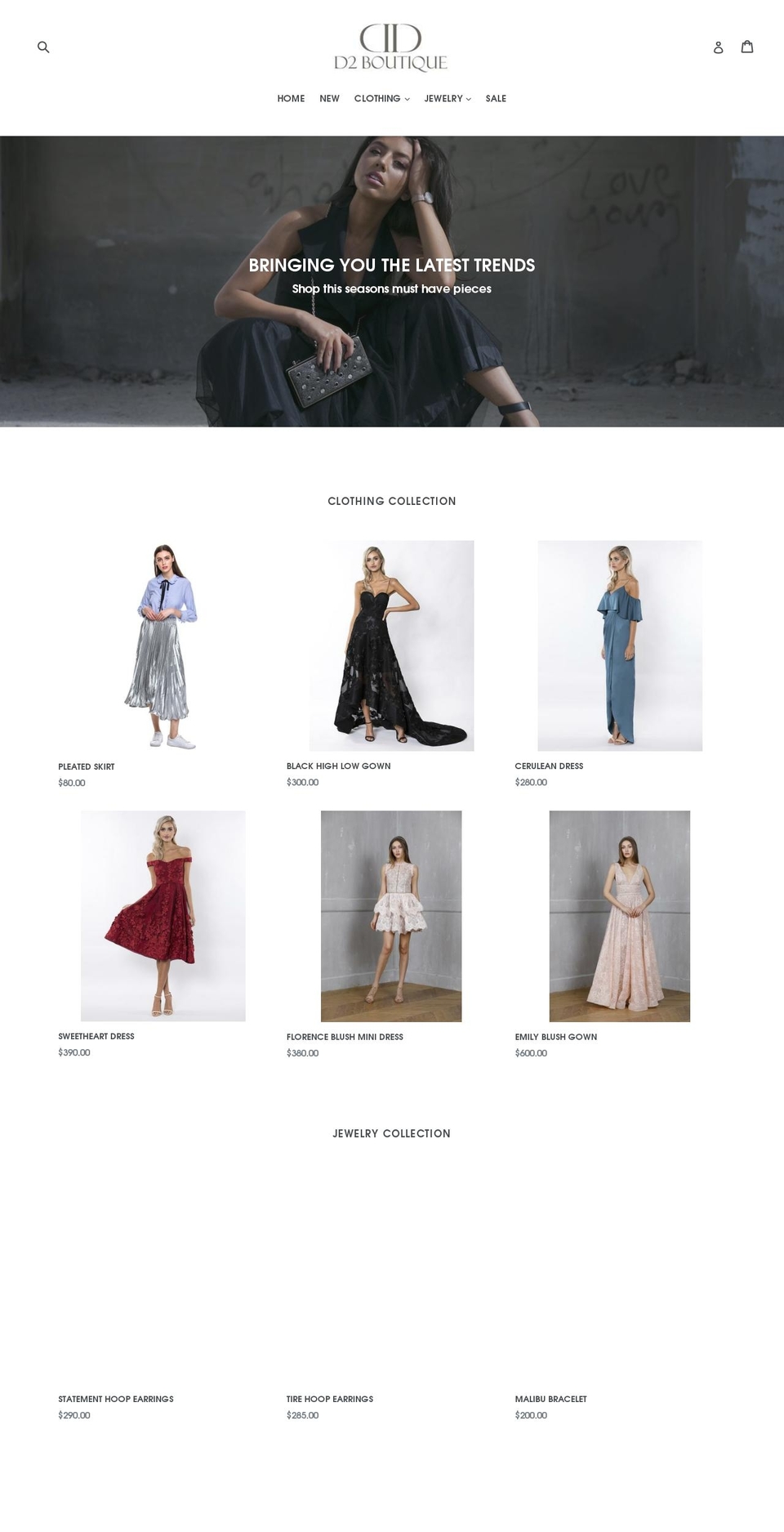 shopd2boutique.com — Shopify storefront screenshot