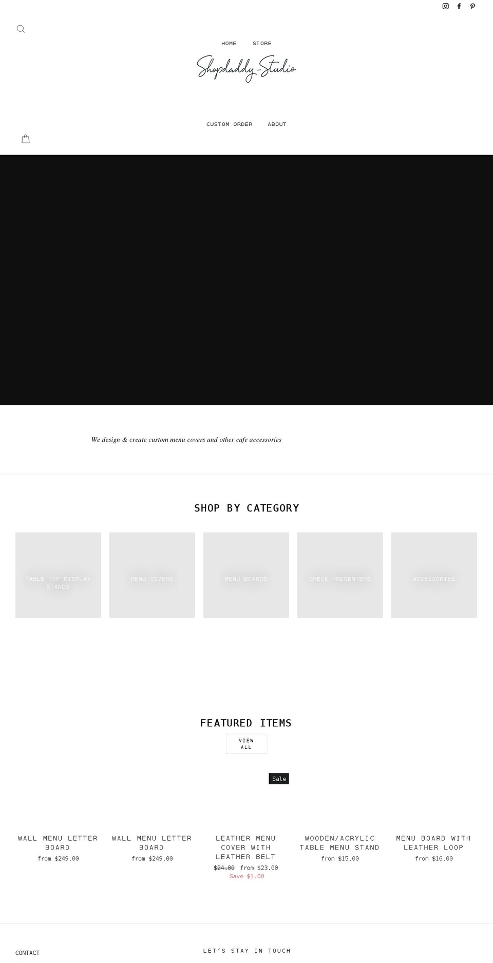 shopdaddy-studio.com shopify website screenshot