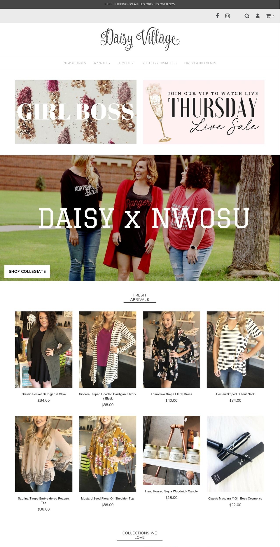 shopdaisyvillage.com shopify website screenshot