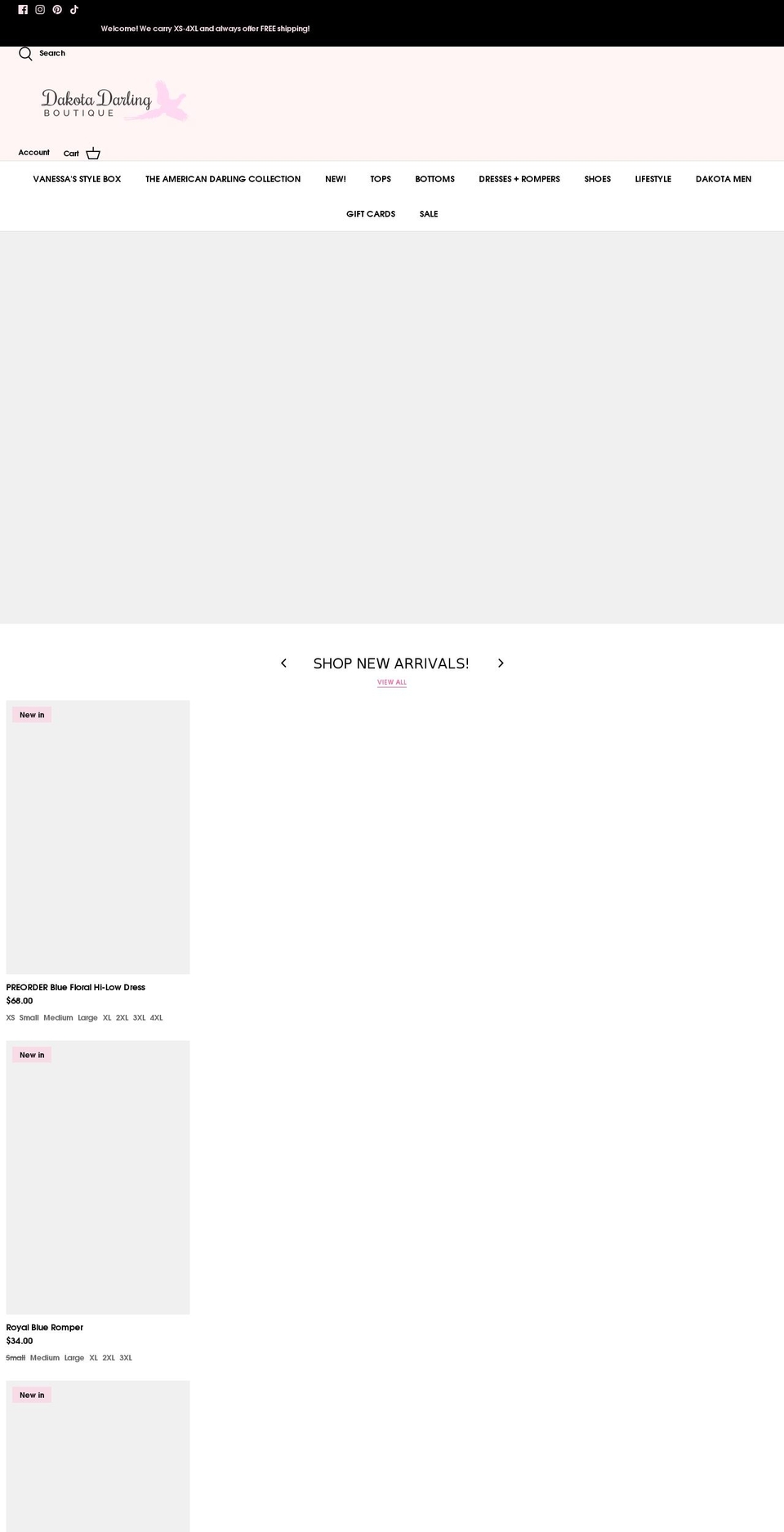 shopdakotadarling.com — Shopify storefront screenshot