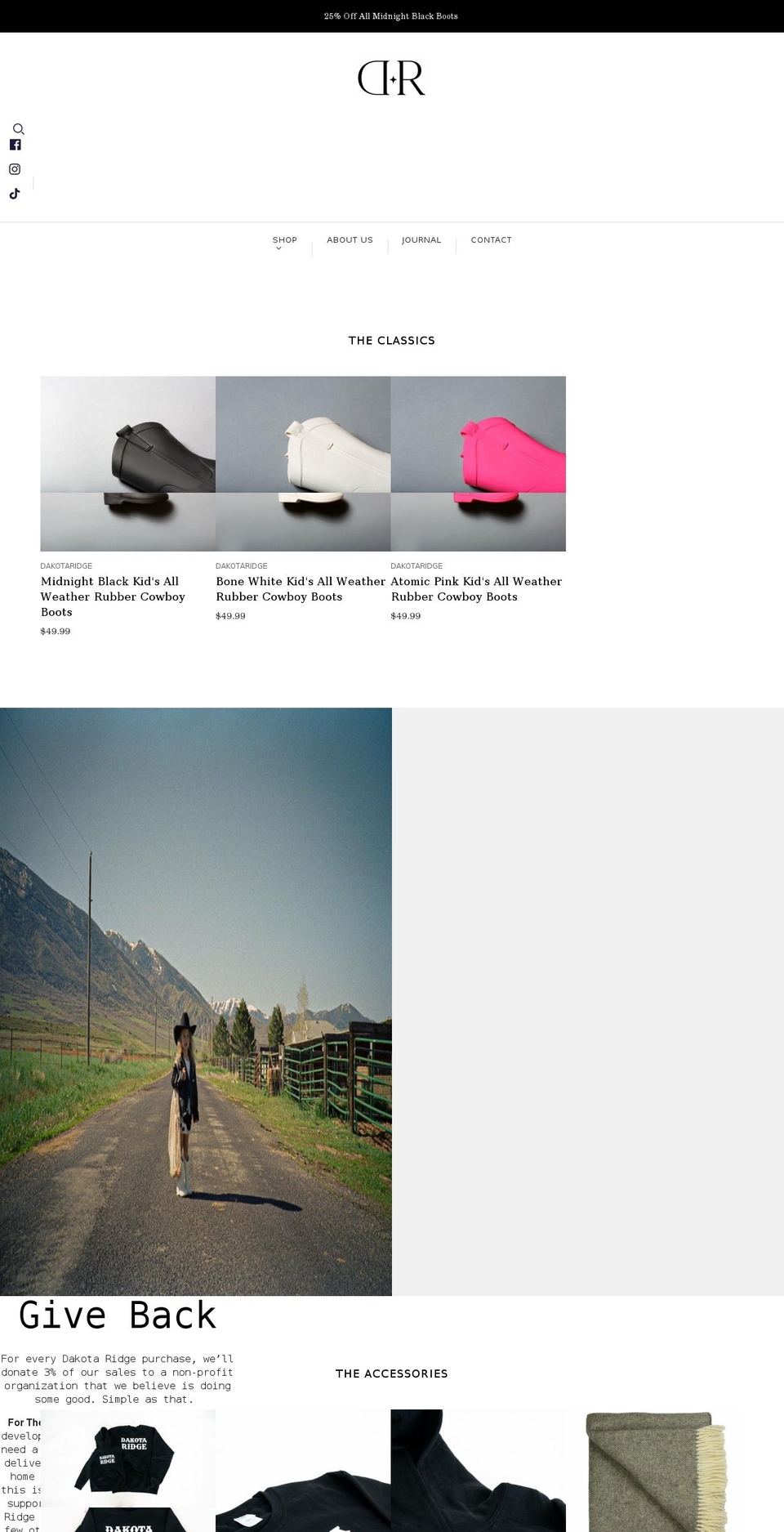 shopdakotaridge.com shopify website screenshot