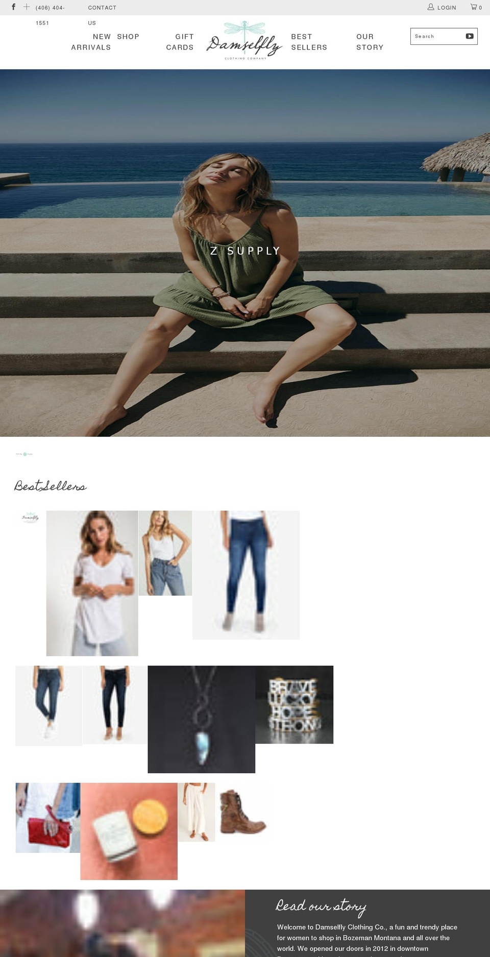 shopdamselfly.com shopify website screenshot