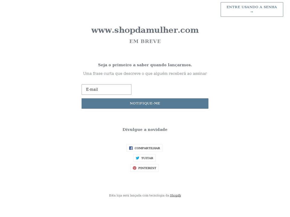 shopdamulher.com shopify website screenshot