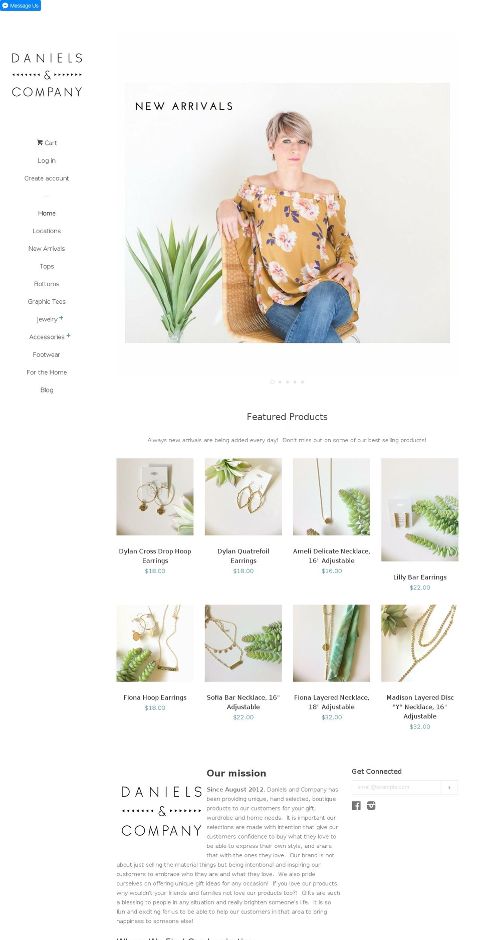 shopdanielsandco.com shopify website screenshot