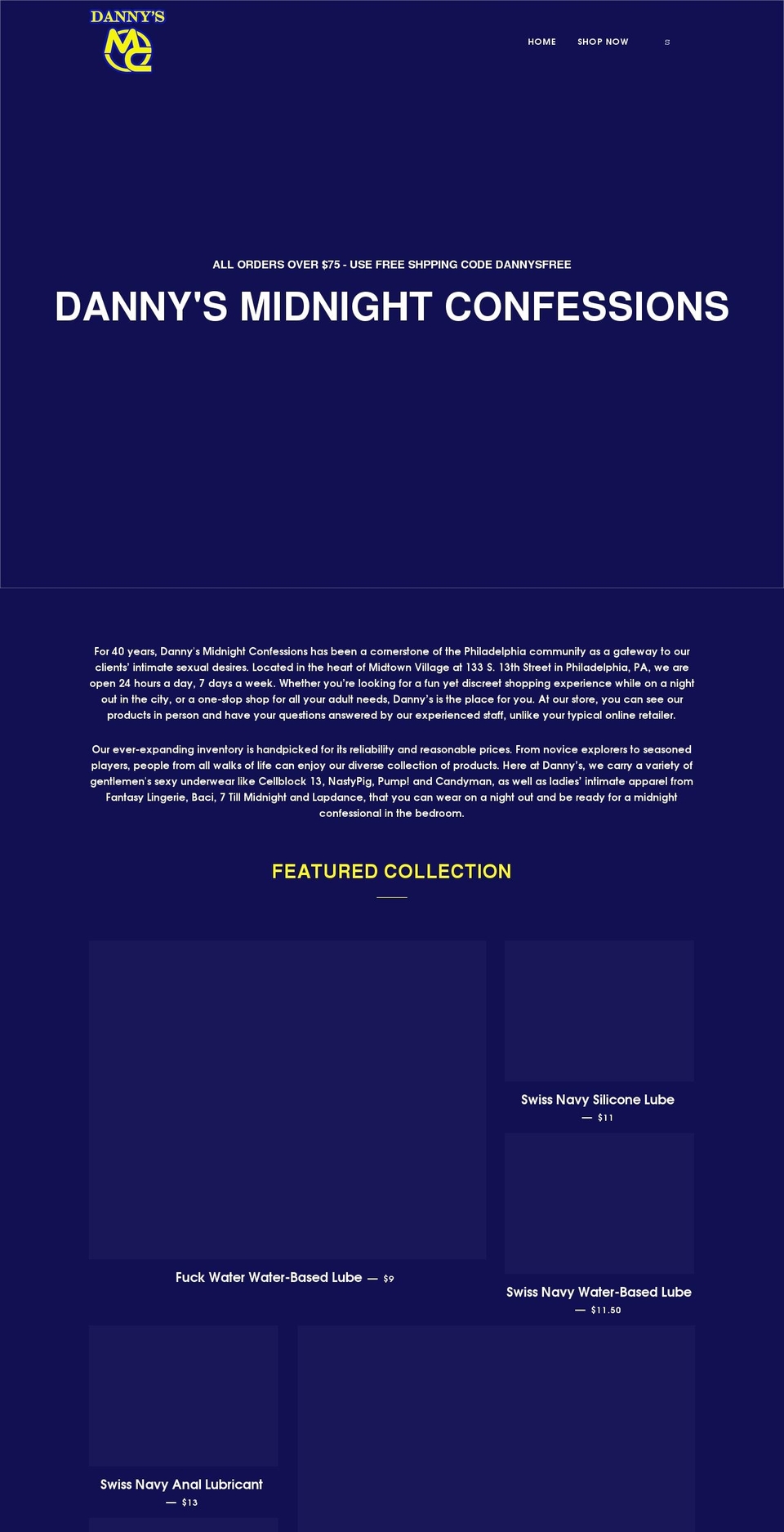 shopdannys.com shopify website screenshot