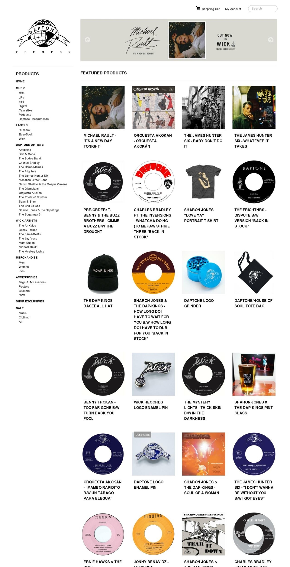 shopdaptonerecords.com shopify website screenshot