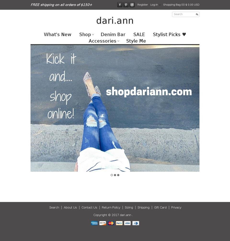 shopdariann.com shopify website screenshot