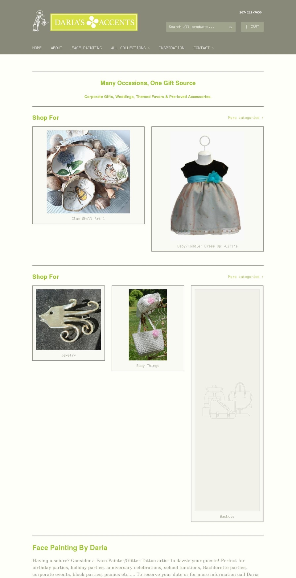shopdariasaccents.com shopify website screenshot