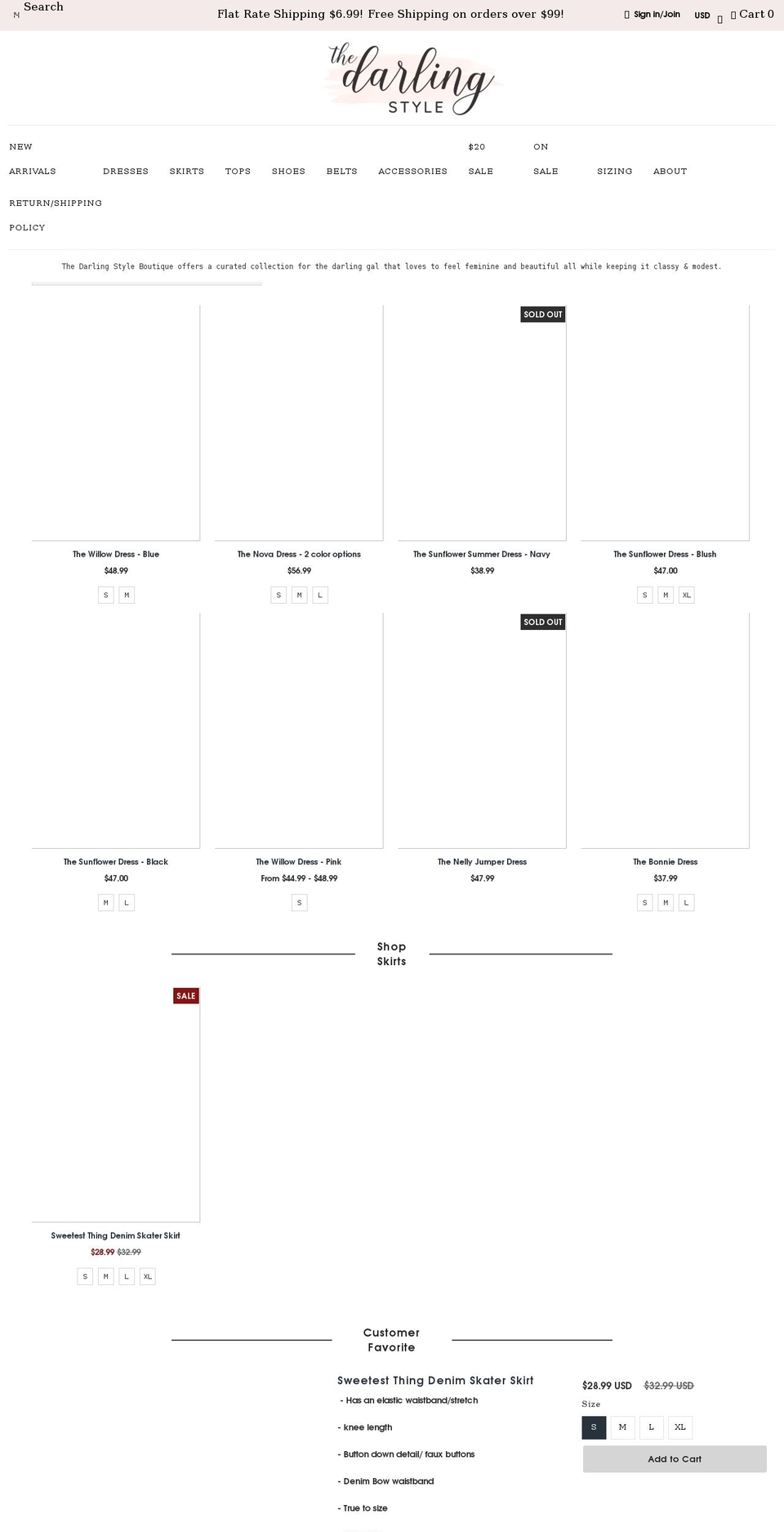 shopdarlingstyle.com shopify website screenshot