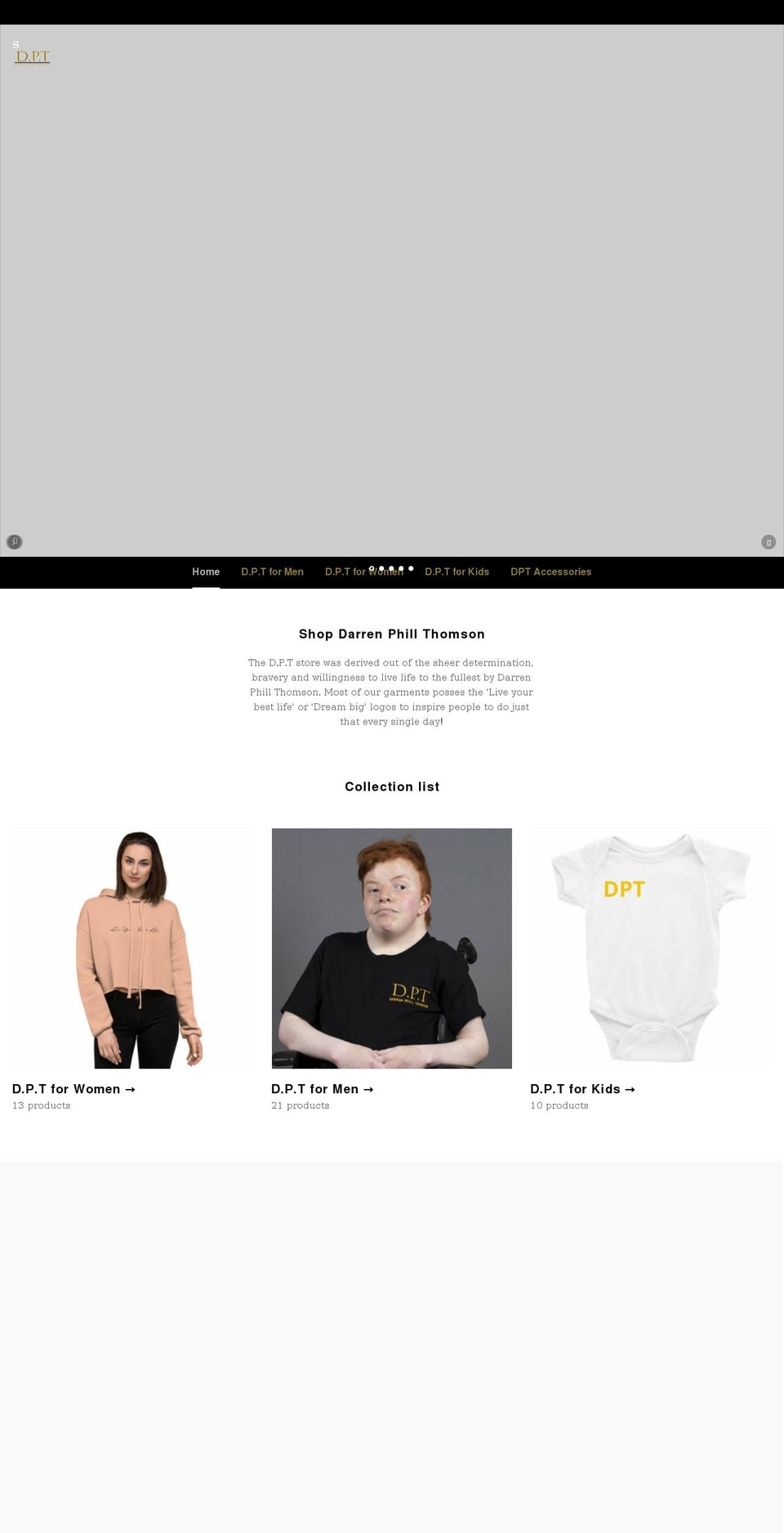 shopdarrenthomson.com shopify website screenshot