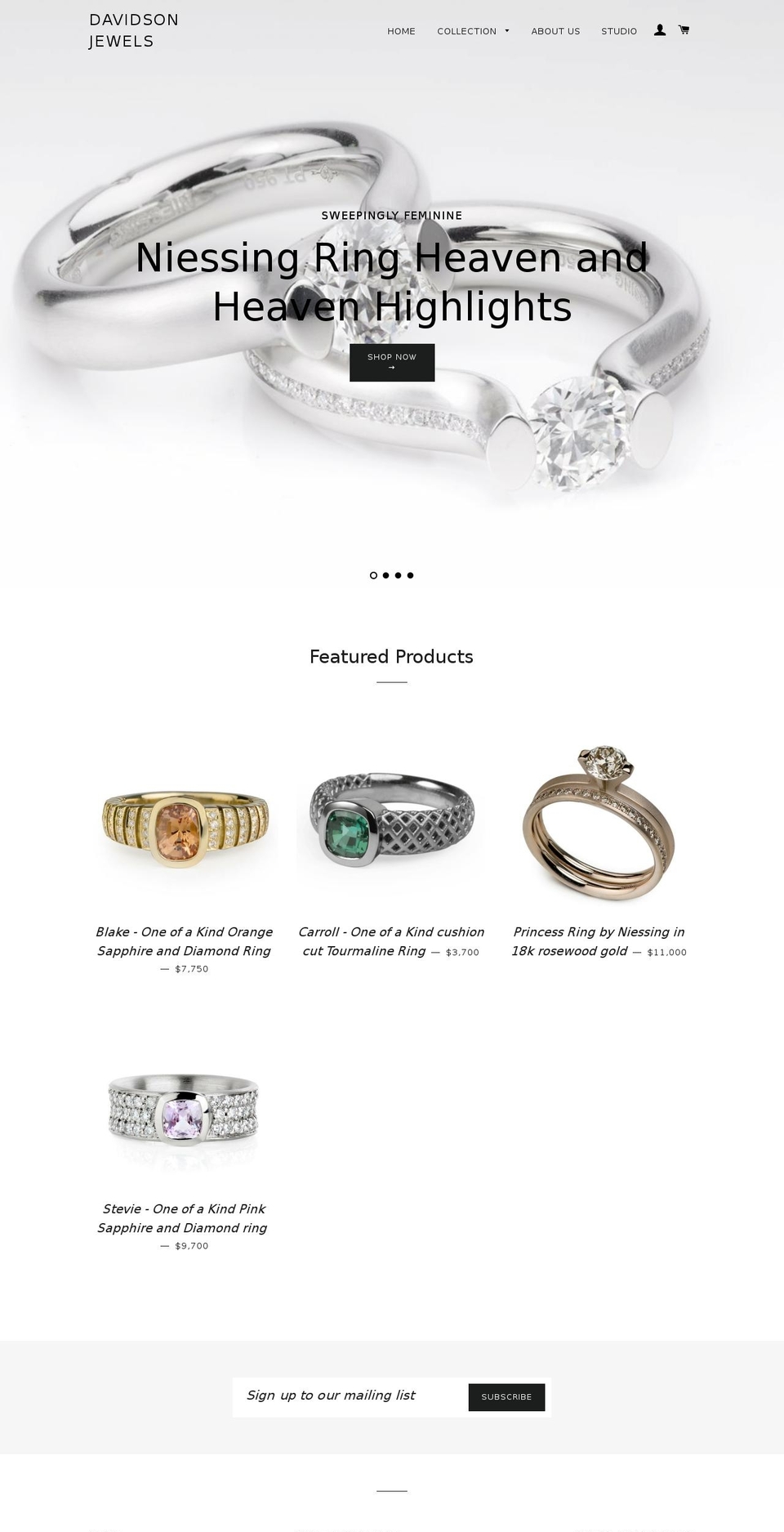 shopdavidsonjewels.com shopify website screenshot