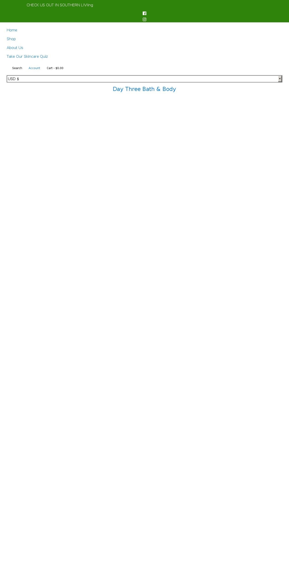 shopdaythree.com shopify website screenshot