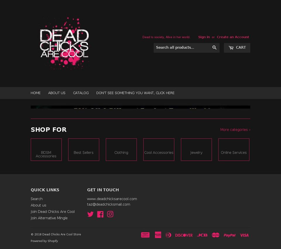 shopdeadchicks.com — Shopify storefront screenshot