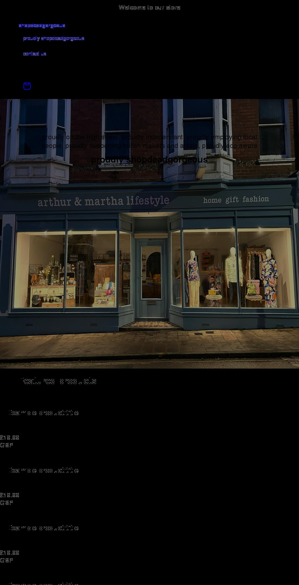 shopdeadgorgeous.co.uk shopify website screenshot
