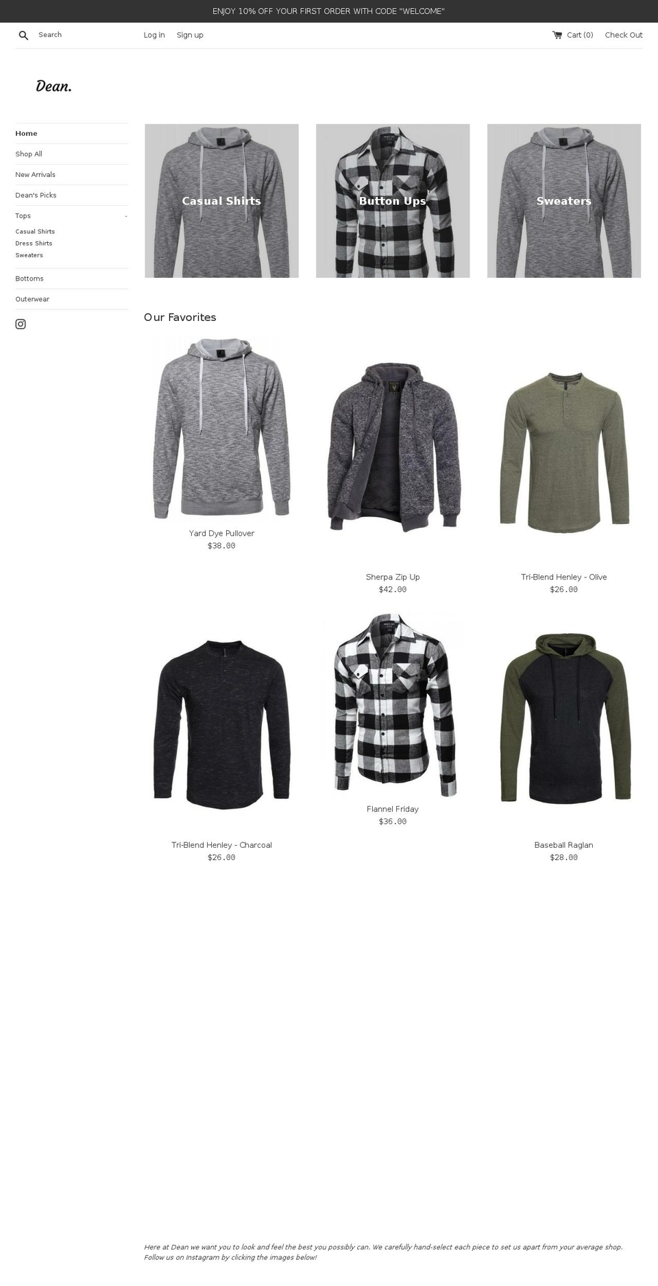 shopdean.com — Shopify storefront screenshot
