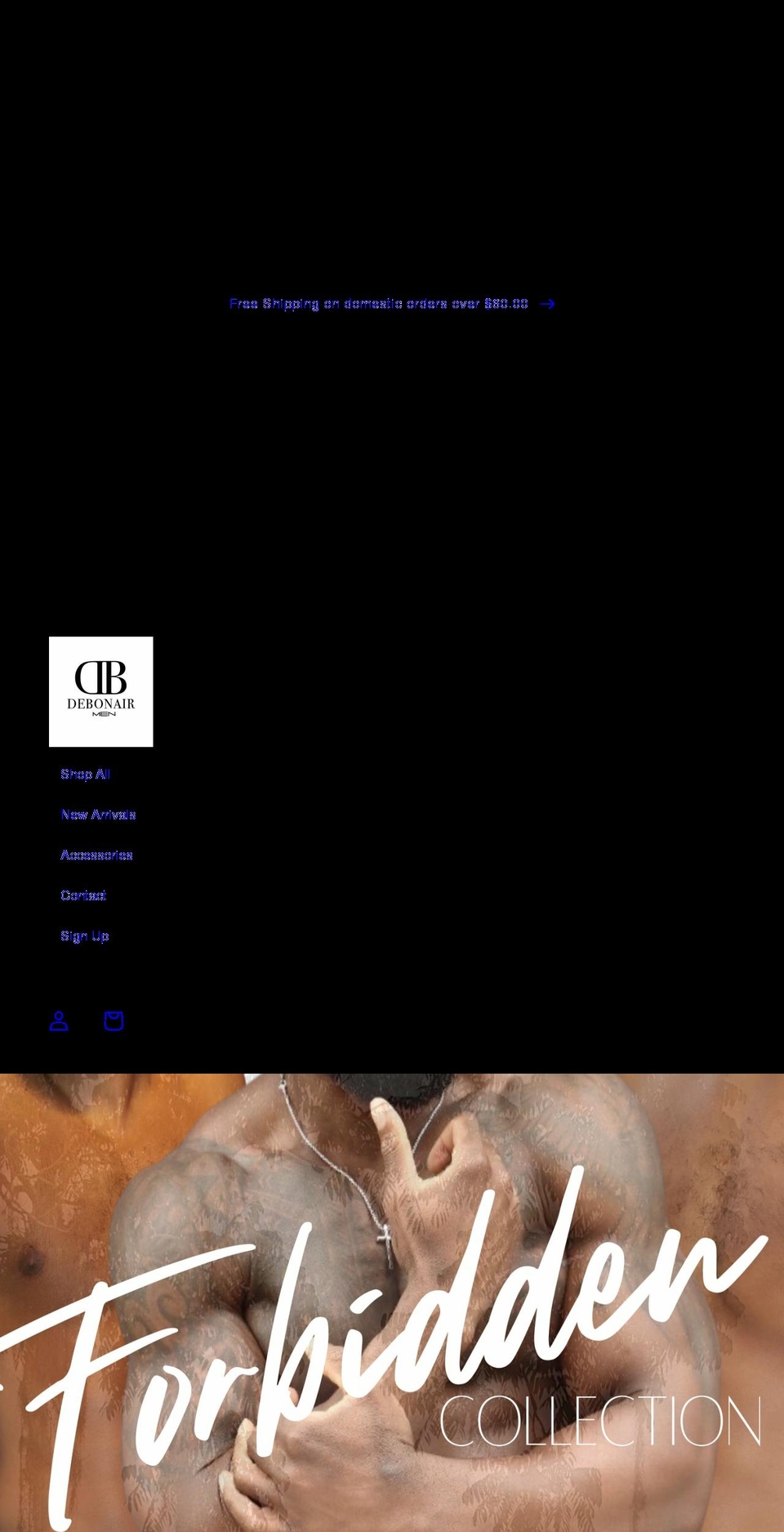 shopdebonairmen.com shopify website screenshot