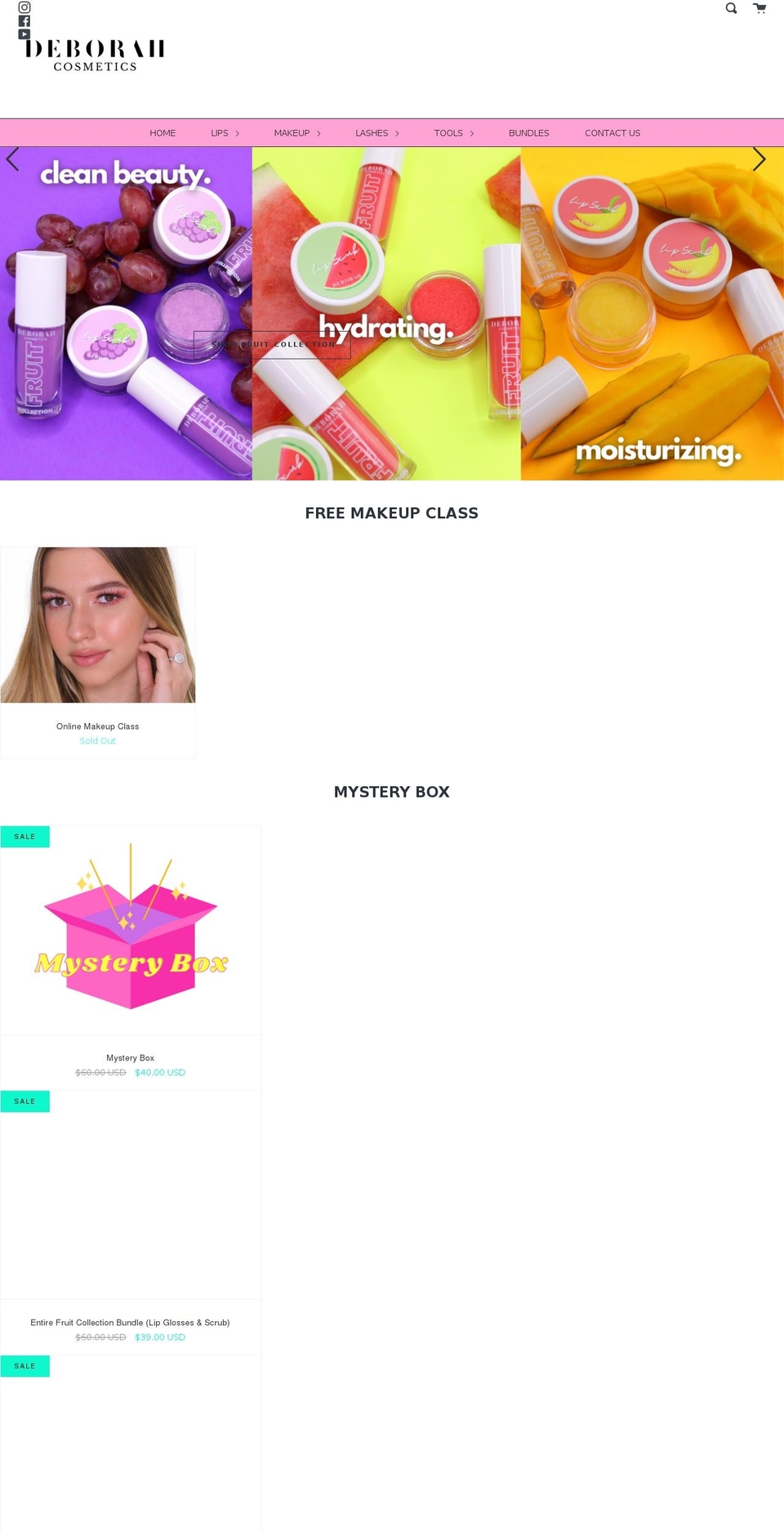 shopdeborahcosmetics.com shopify website screenshot