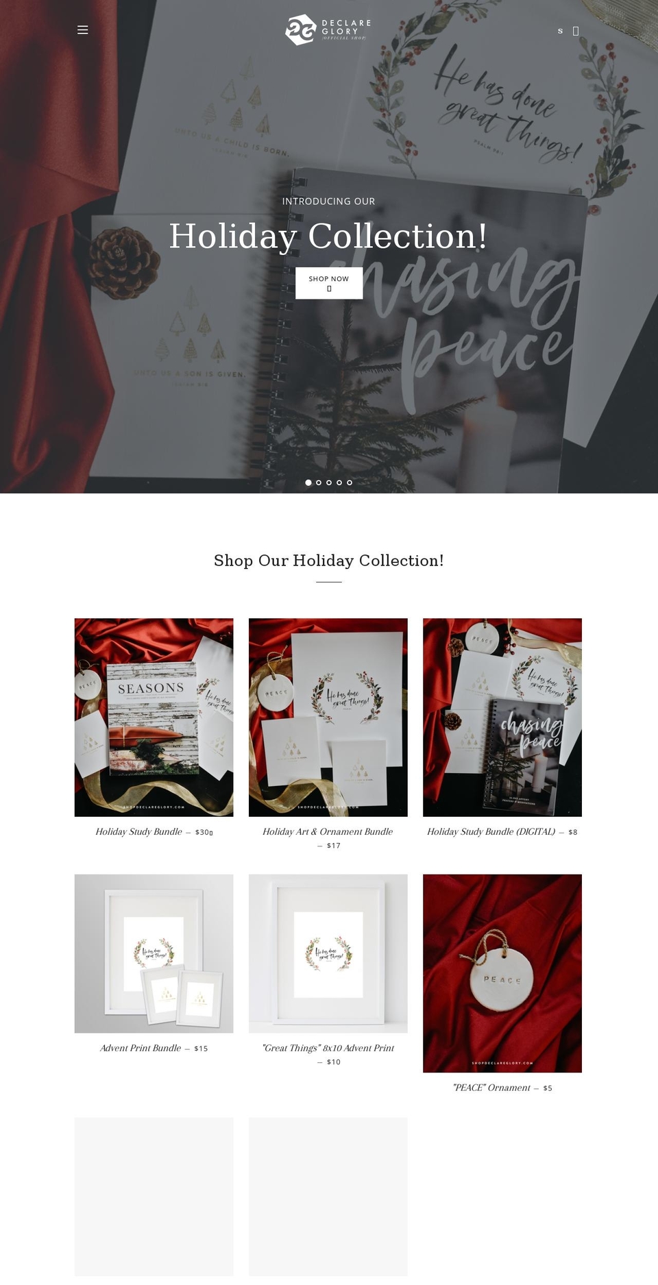 shopdeclareglory.com shopify website screenshot