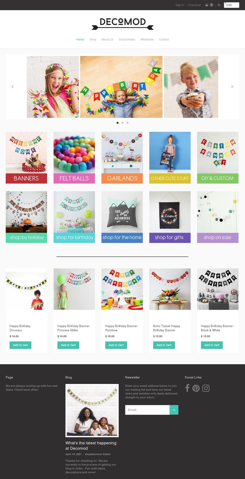 shopdecomod.com shopify website screenshot