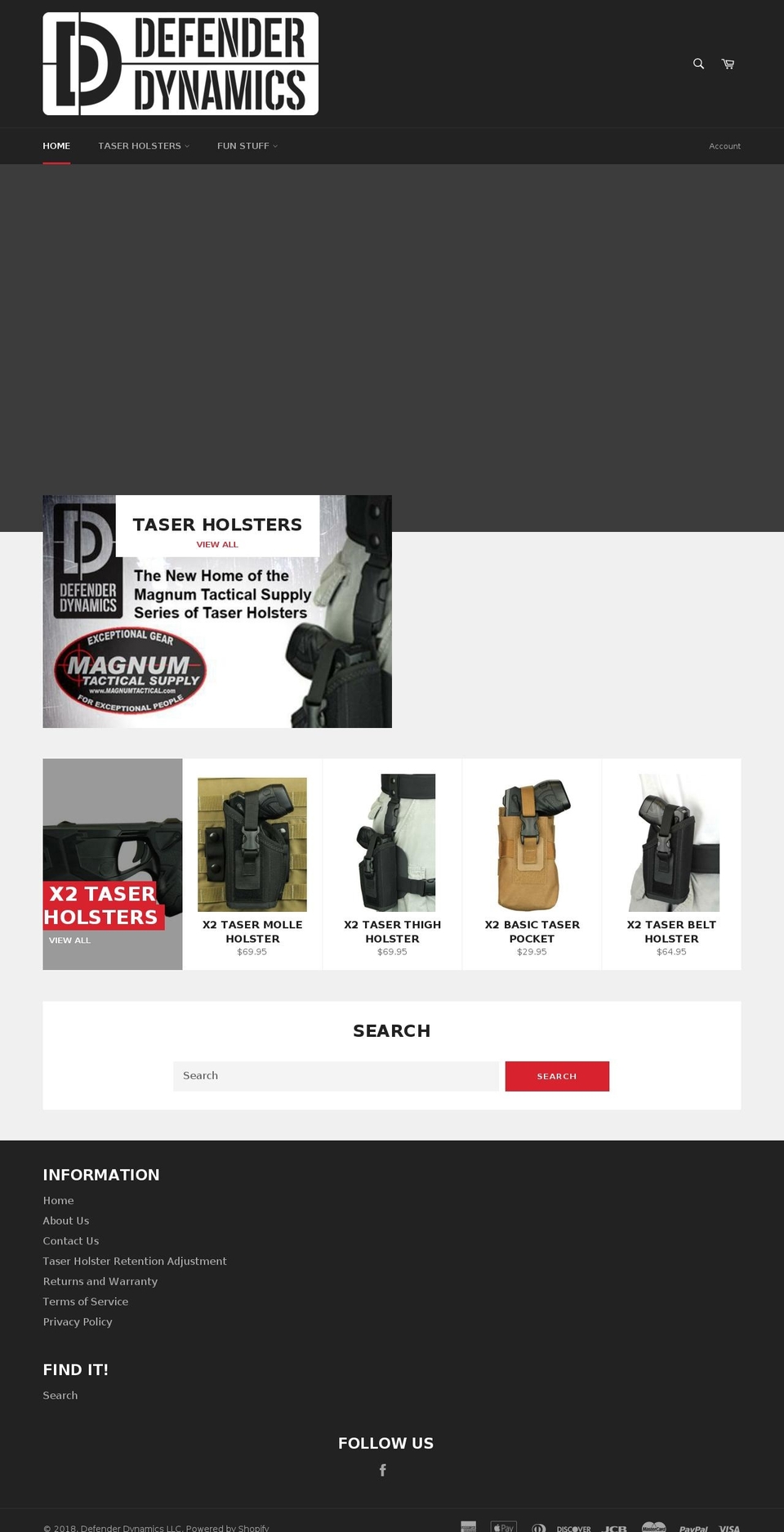 shopdefenderdynamics.com shopify website screenshot