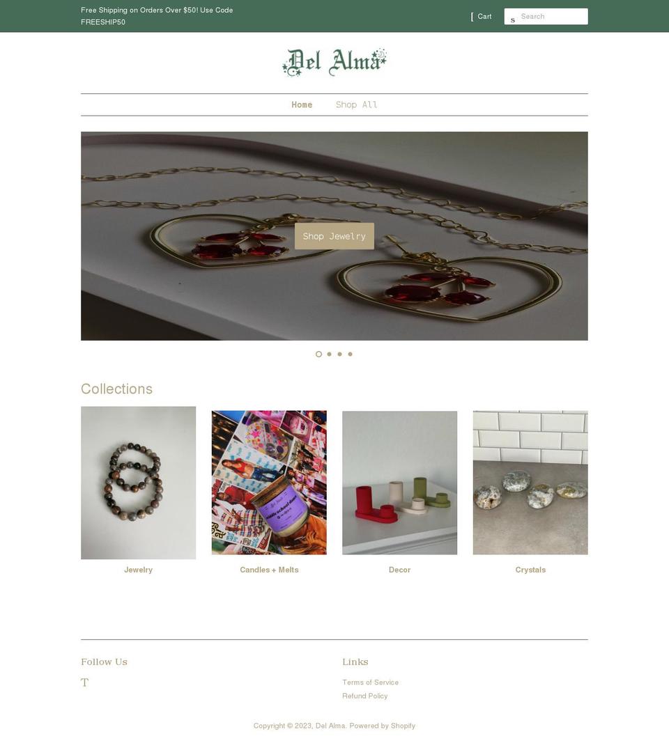 shopdelalma.com shopify website screenshot