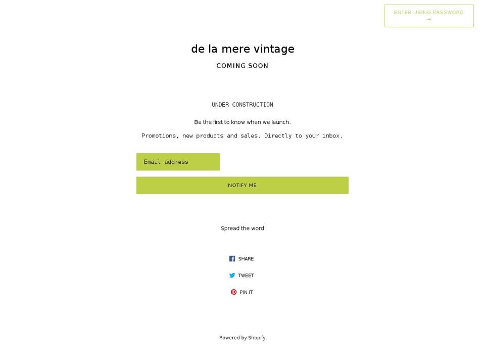 shopdelamere.com shopify website screenshot