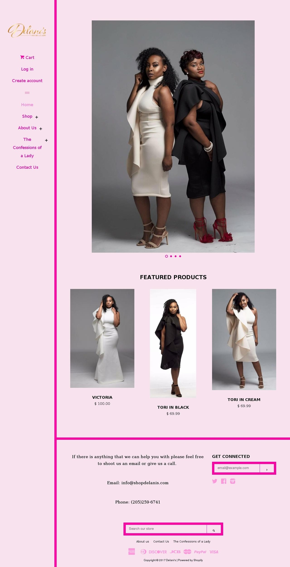 shopdelanis.com shopify website screenshot