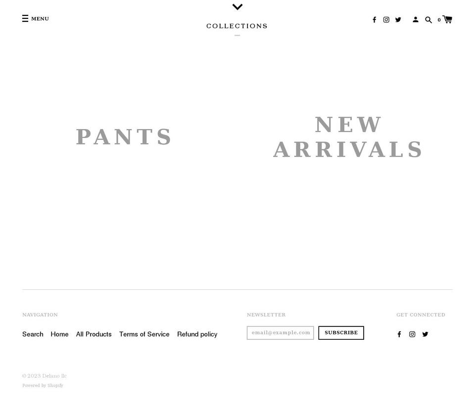 shopdelano.co shopify website screenshot