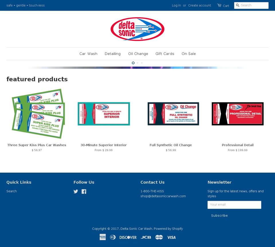 shopdeltasoniccarwash.com shopify website screenshot