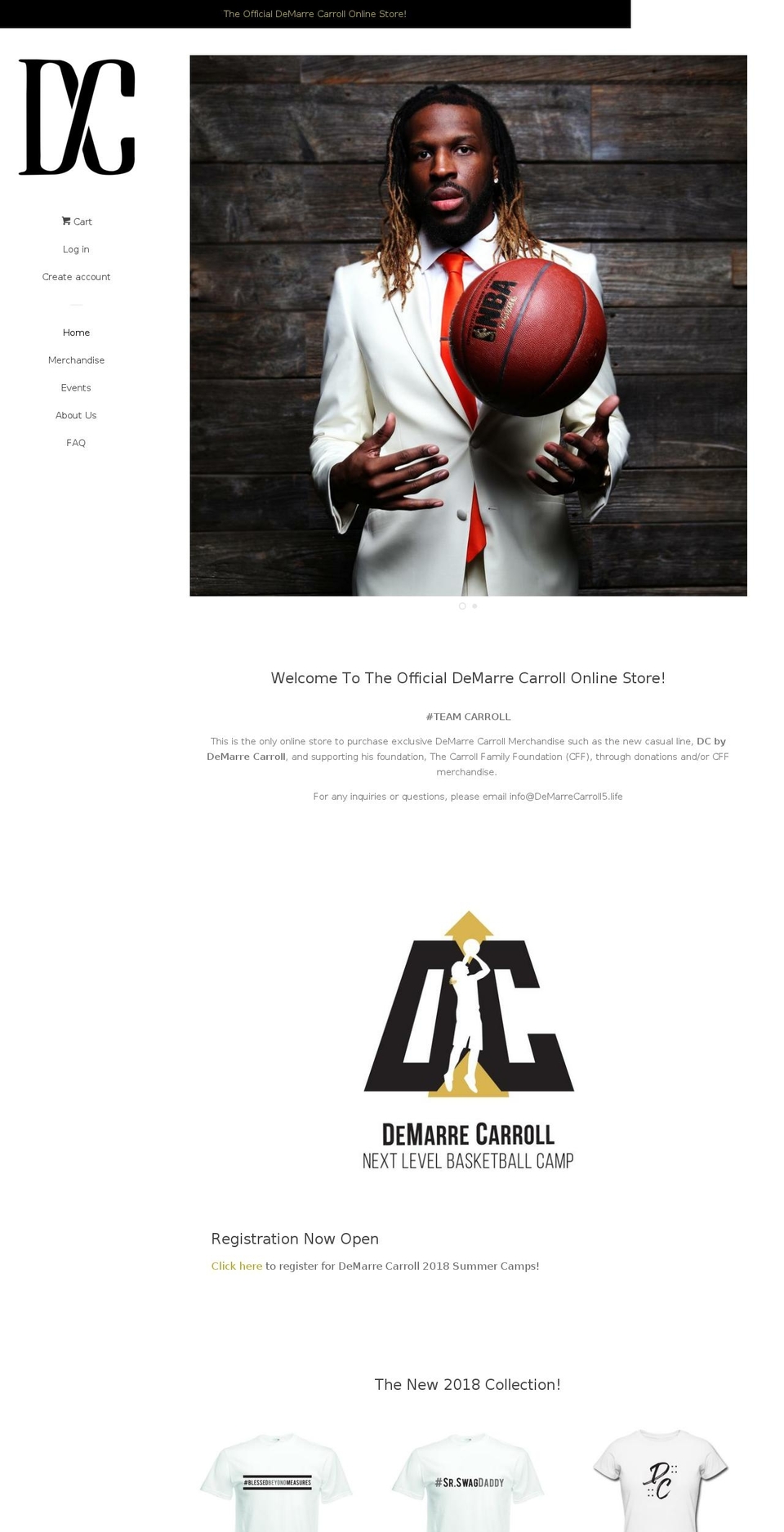 shopdemarrecarroll.com shopify website screenshot
