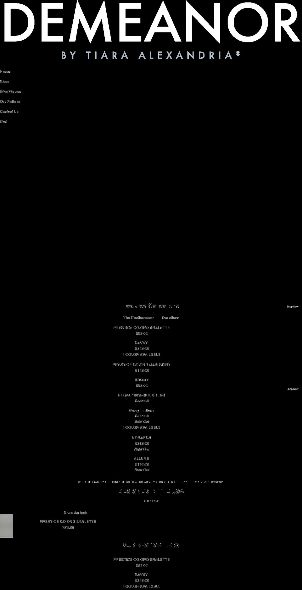 shopdemeanor.com shopify website screenshot